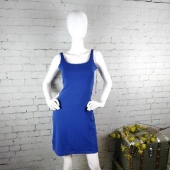 Susana Monaco Scoop Neck Tank Mini Dress Blue Size Medium - Picture 6 of 6